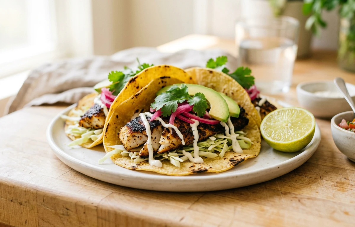 Blackened Tilapia Fish Tacos