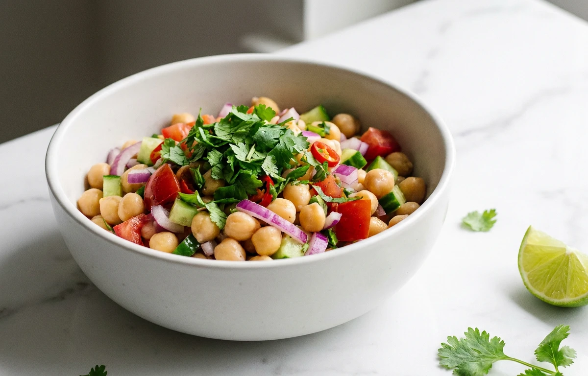Boiled White Chana Chaat