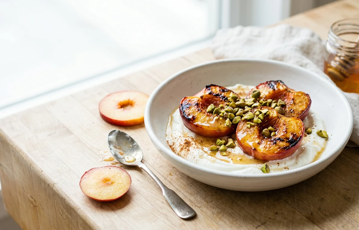Broiled Nectarines with Greek Yogurt