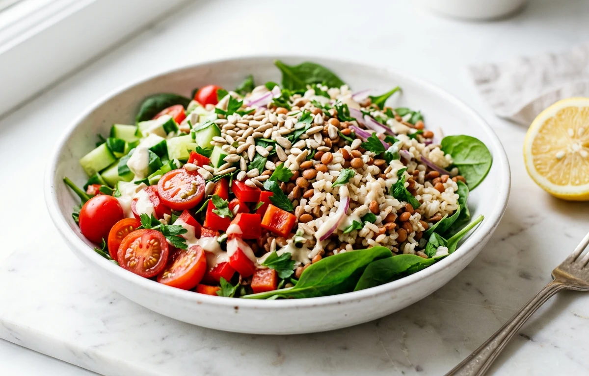 Brown Rice & Lentil Power Salad