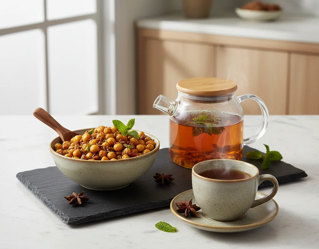 Roasted Chana With Tea