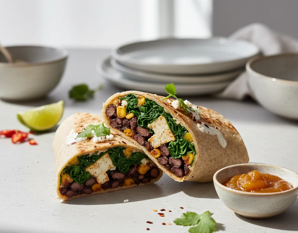 Black Bean and Spinach Wrap