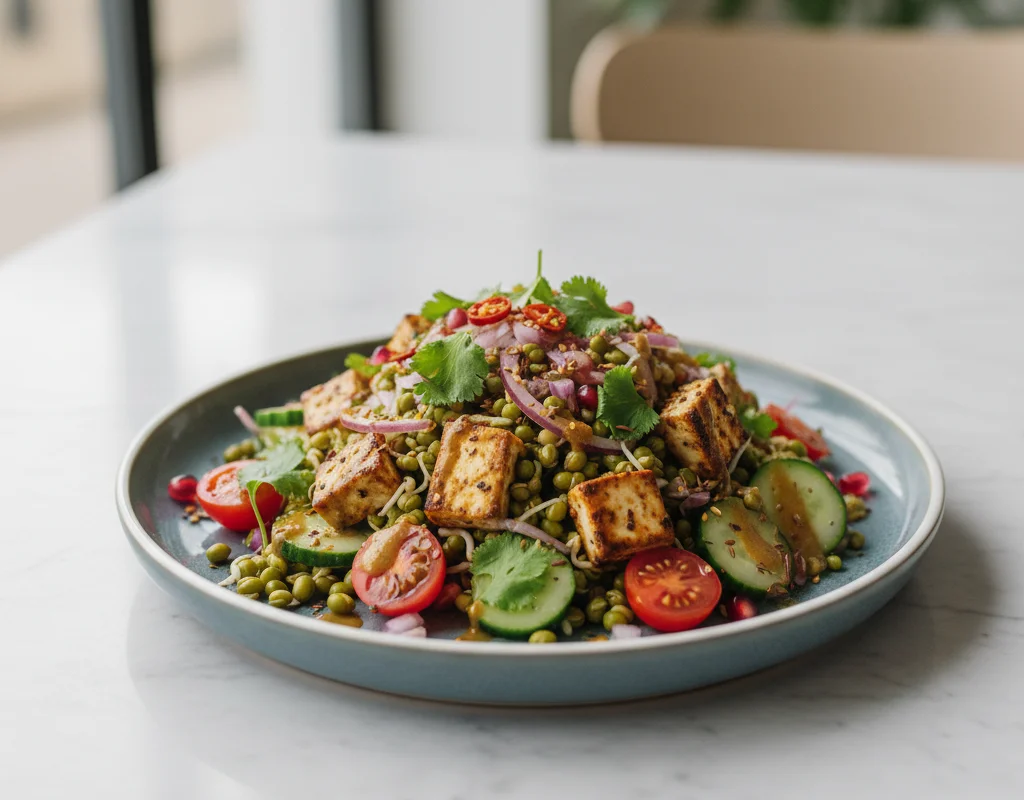 Sprouted Moong And Paneer Salad