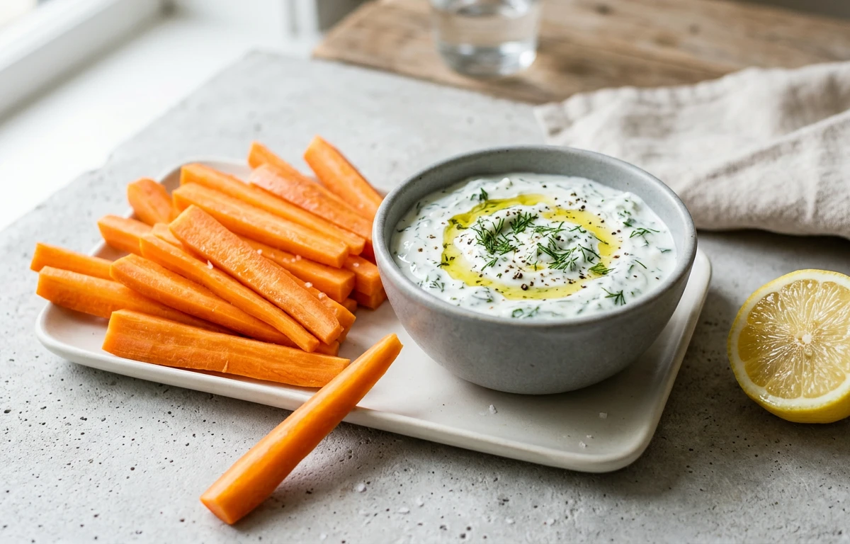 Carrot Sticks & Herby Yogurt Dip