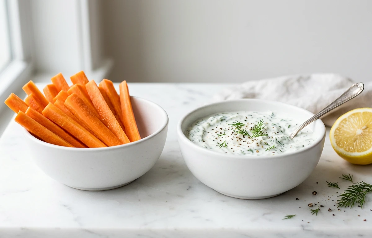 Carrot Sticks with Herbed Yogurt Dip