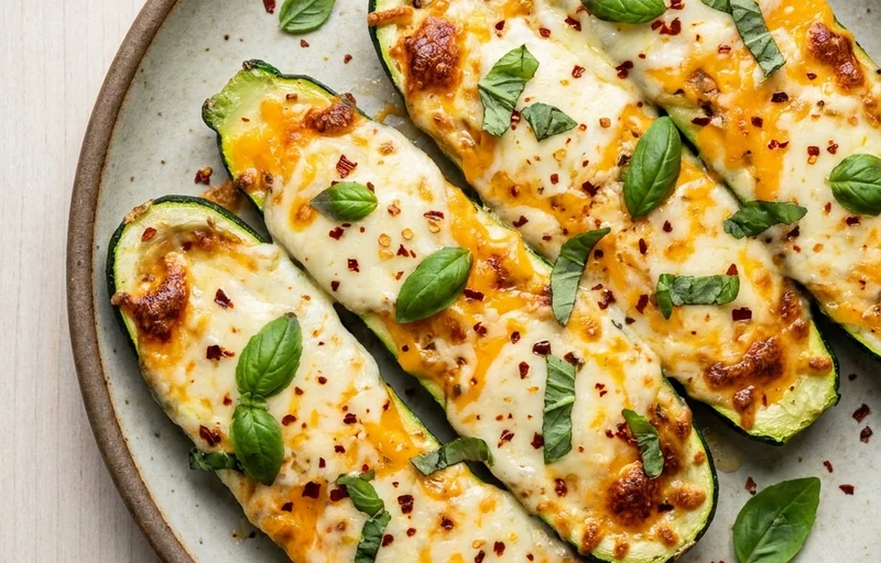 Cheesy Baked Zucchini Boats