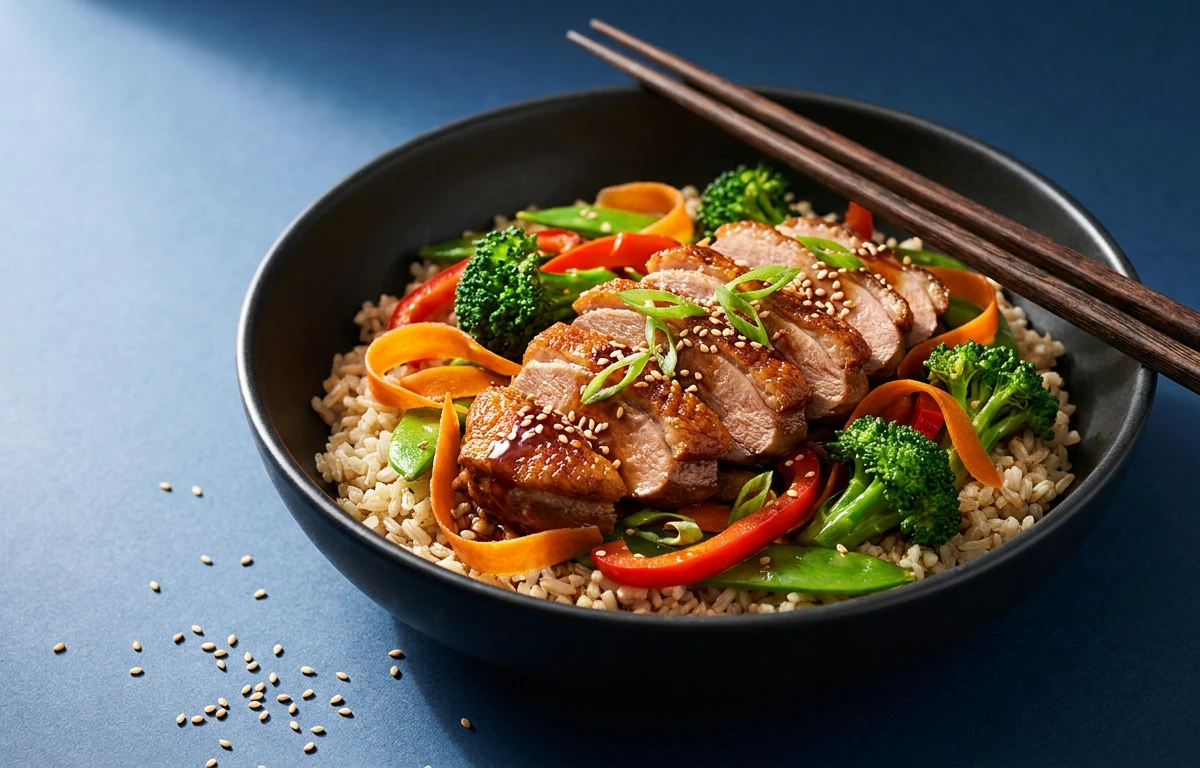 Chicken & Veggie Stir-fry with Brown Rice