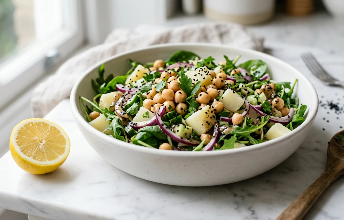 Chickpea Salad with Nigella Seed Dressing