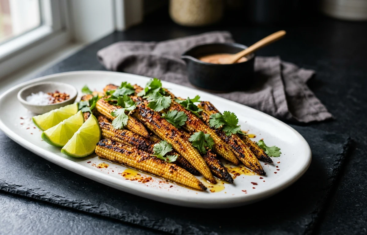 Chili-Lime Roasted Baby Corn