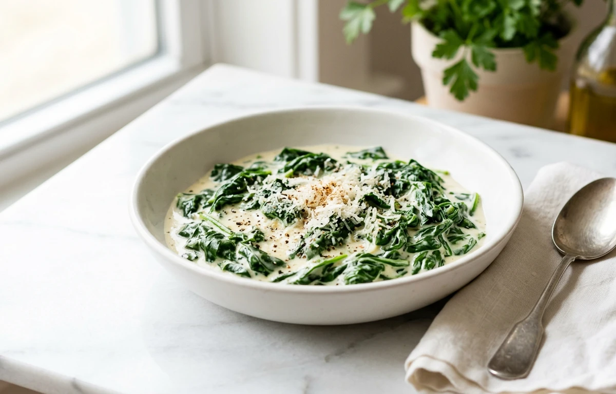 Classic Creamed Spinach with Mace