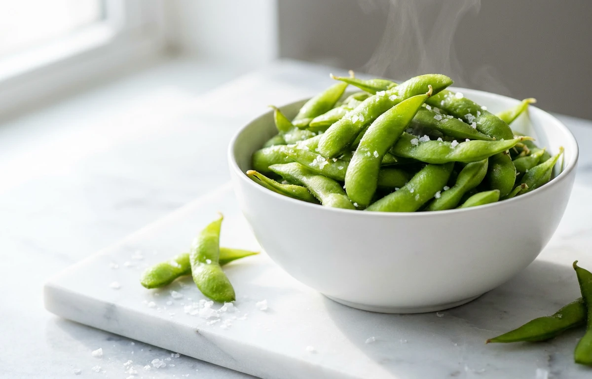 Classic Steamed Edamame with Sea Salt