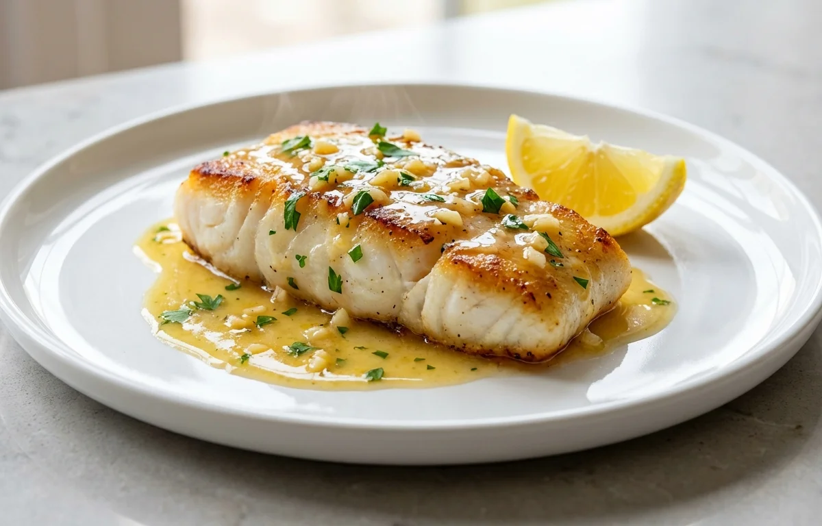 Cod with Lemon Butter Sauce