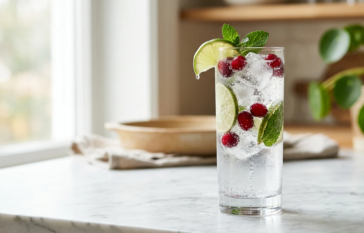 Cranberry-Lime Sparkling Water