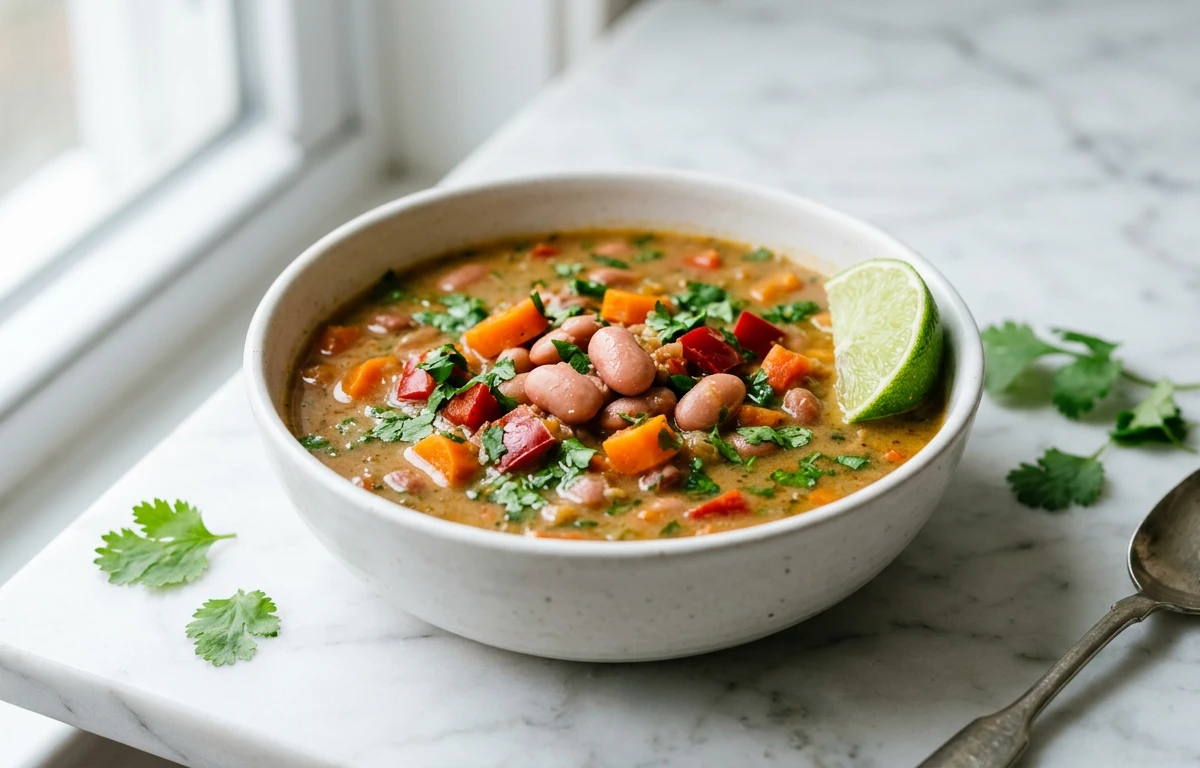 Creamy Pinto Bean & Veggie Soup
