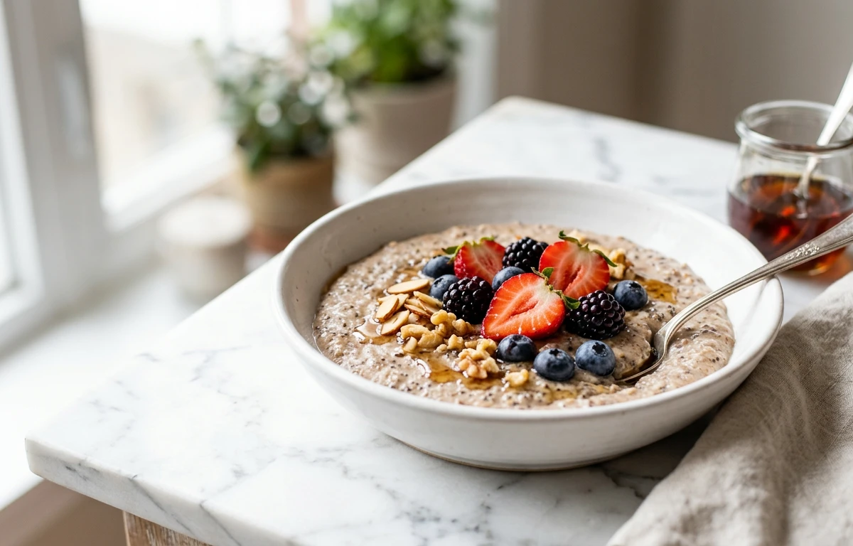 Creamy Ragi Porridge with Nuts