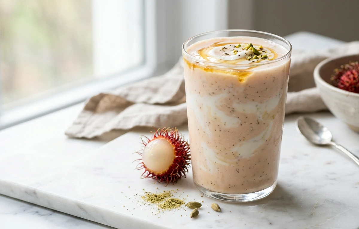 Creamy Rambutan Lassi