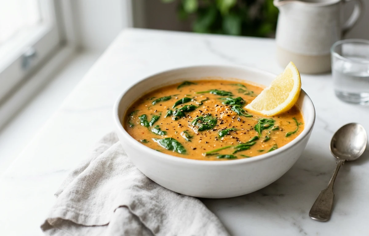 Creamy Red Lentil & Soy Soup