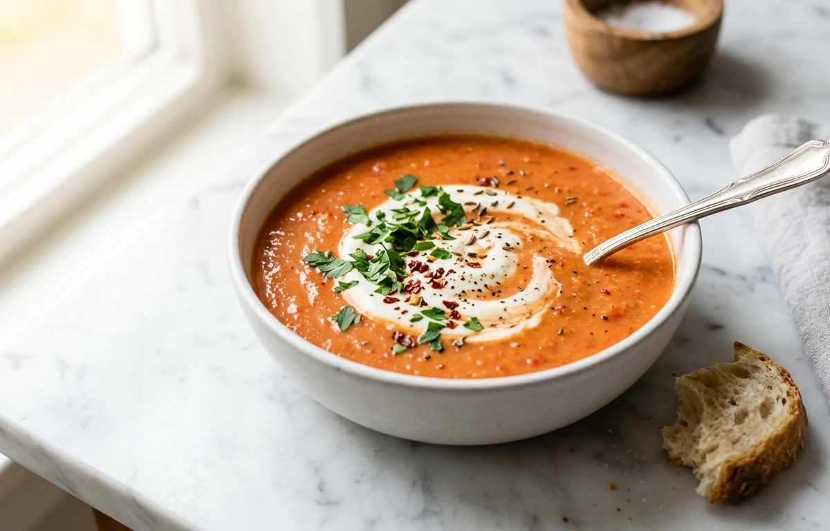 Creamy Red Lentil & Tomato Soup