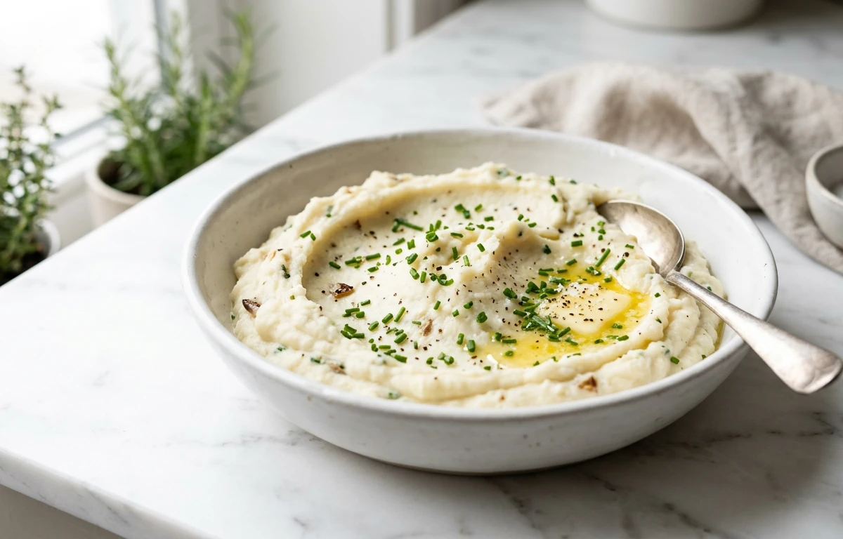 Creamy Roasted Garlic Cauliflower Mash