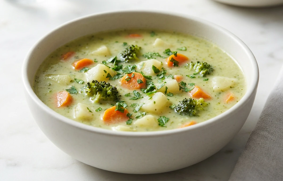 Creamy Veggie Soup (Thickened with Oat Flour)