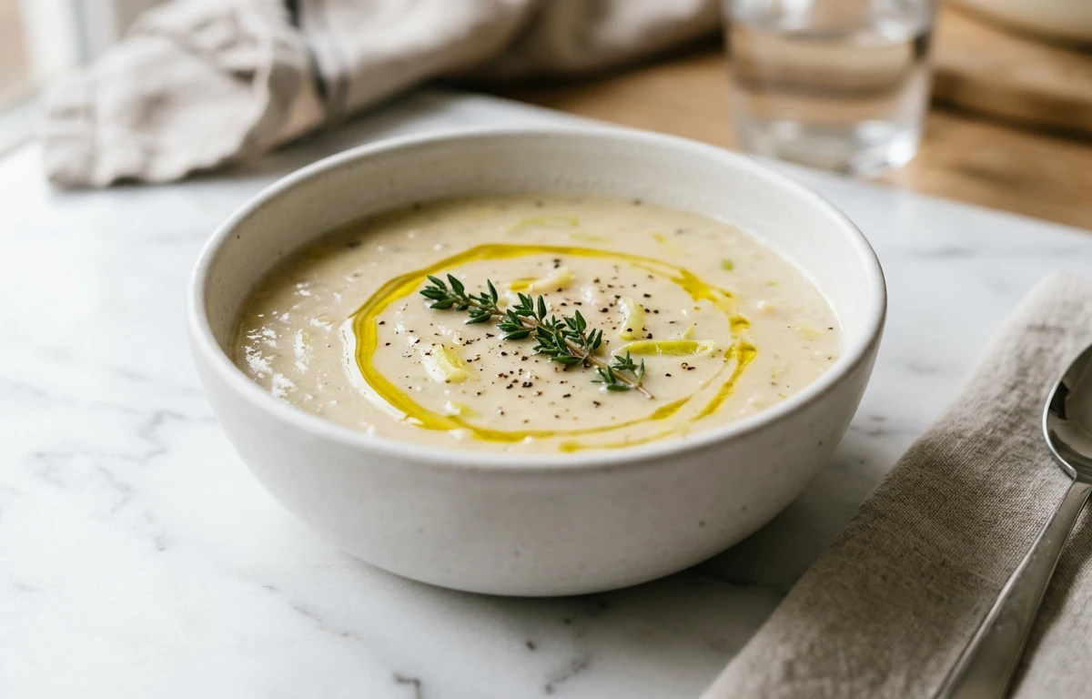Creamy White Bean & Leek Soup