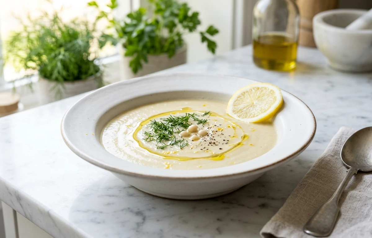 Creamy White Pea & Lemon Soup