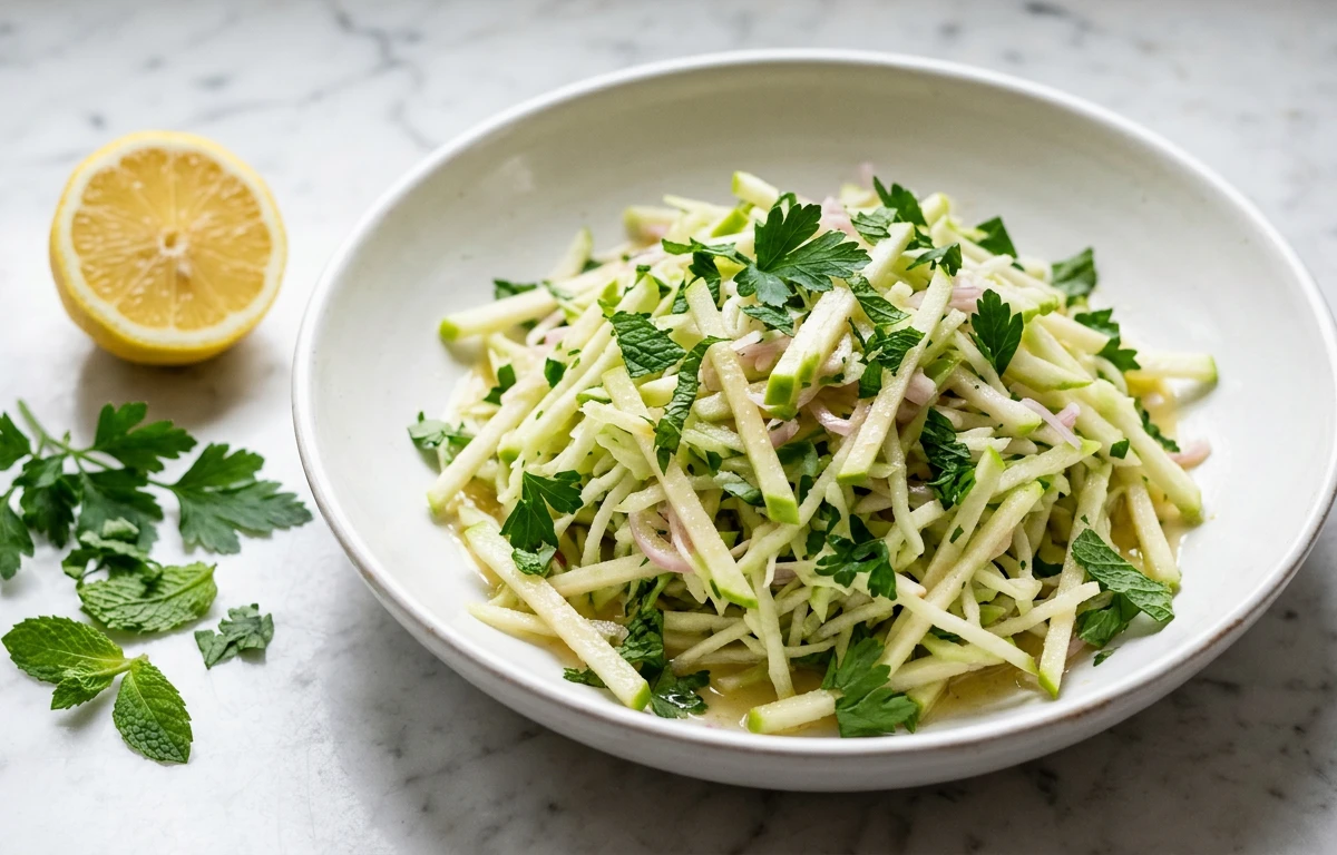 Crisp Kohlrabi & Apple Slaw