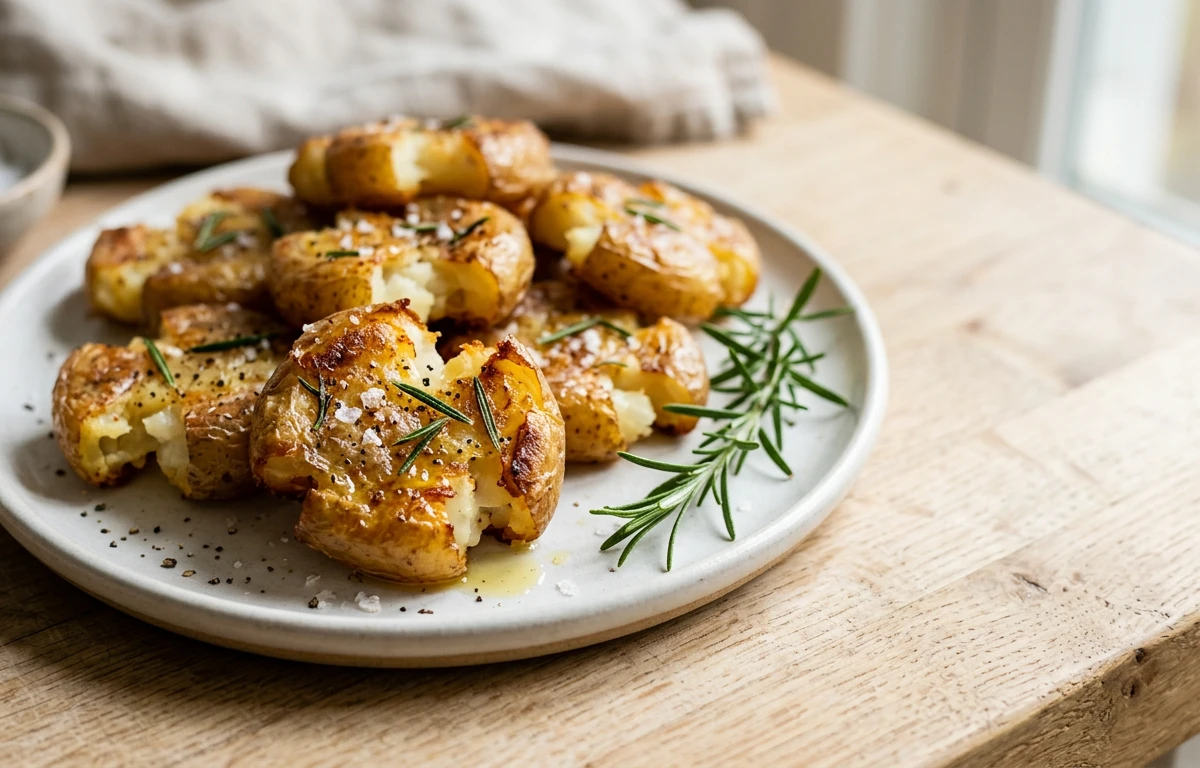 Crispy Smashed Potatoes with Rosemary