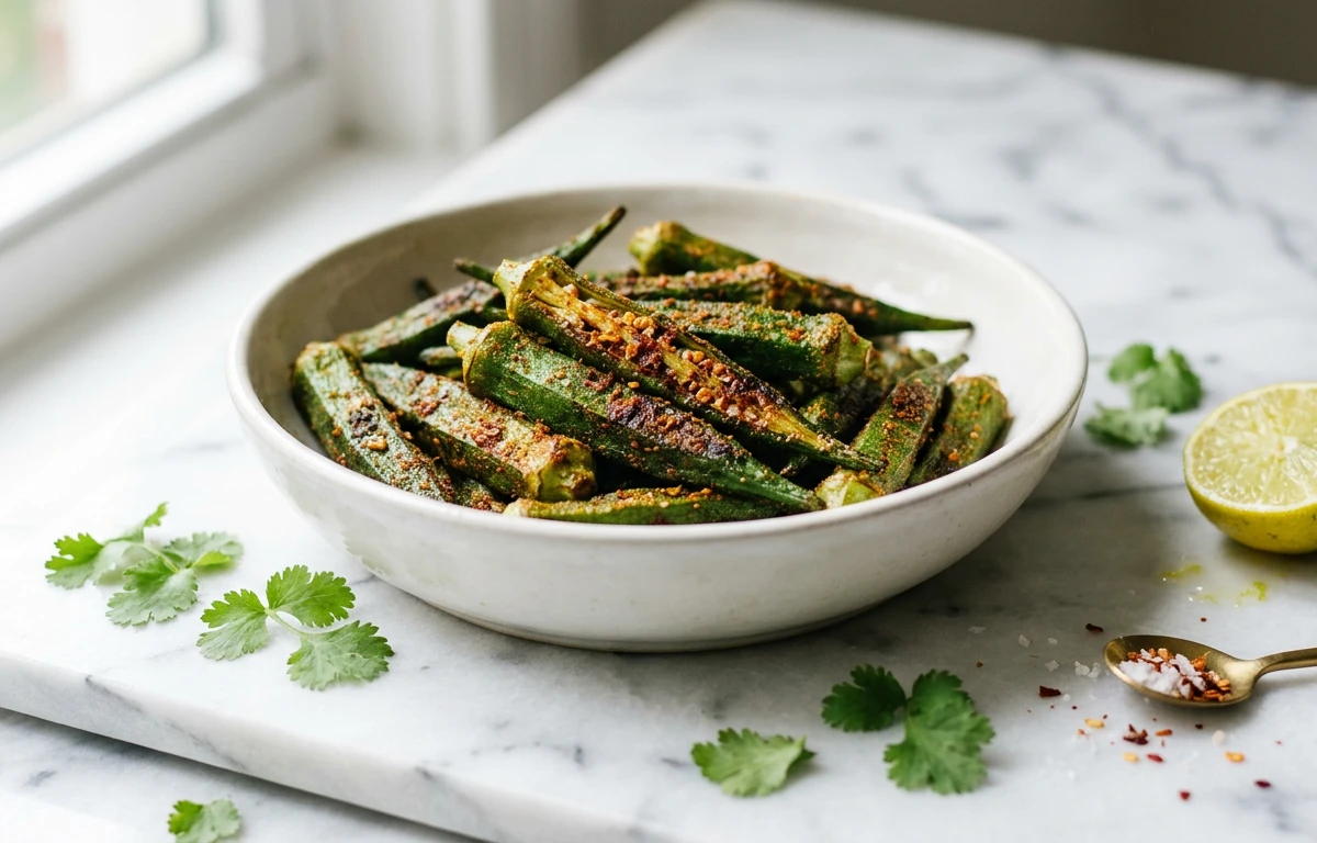 Crispy Spiced Air-Fryer Okra