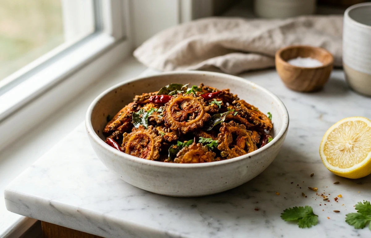 Crispy Spiced Bitter Gourd Fry