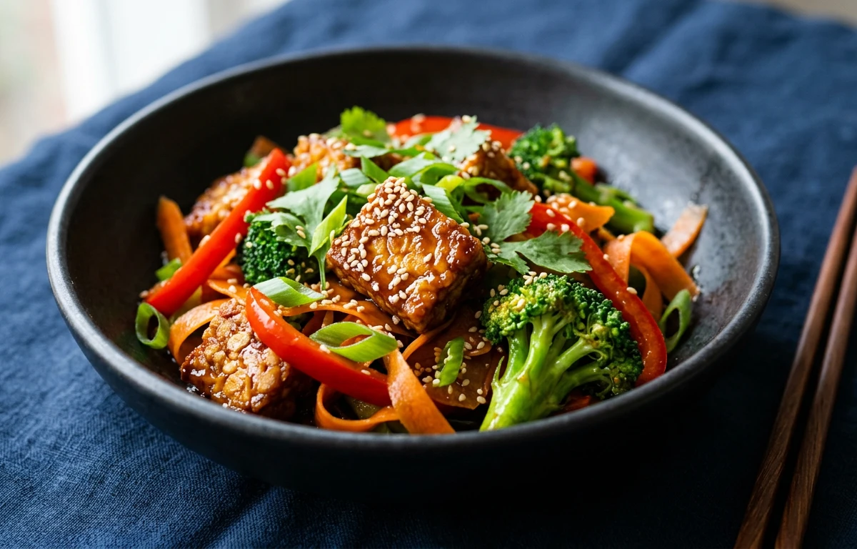 Crispy Tempeh & Veggie Stir-Fry
