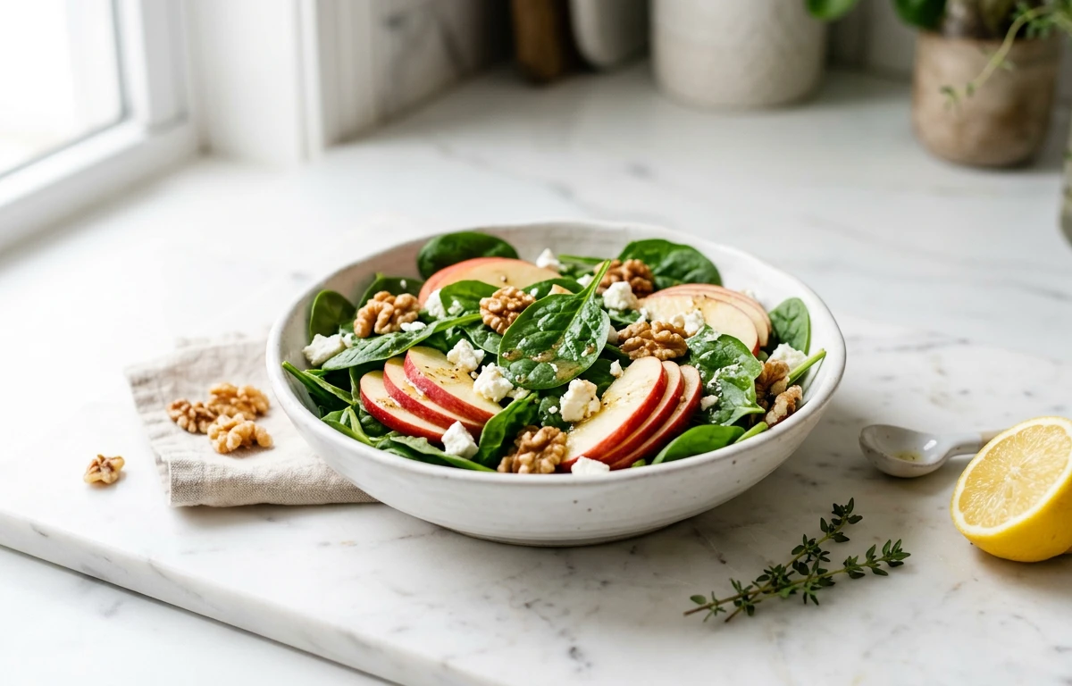 Crunchy Apple, Spinach & Walnut Salad