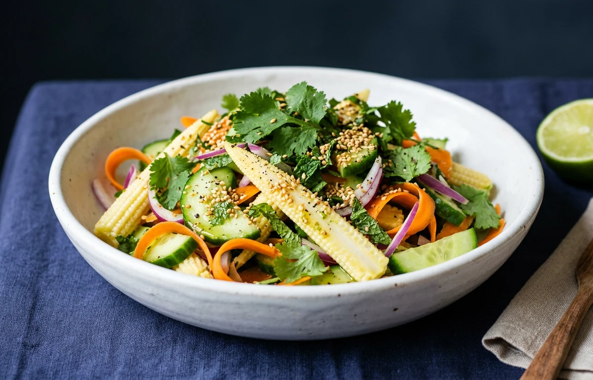 Crunchy Baby Corn & Cucumber Salad