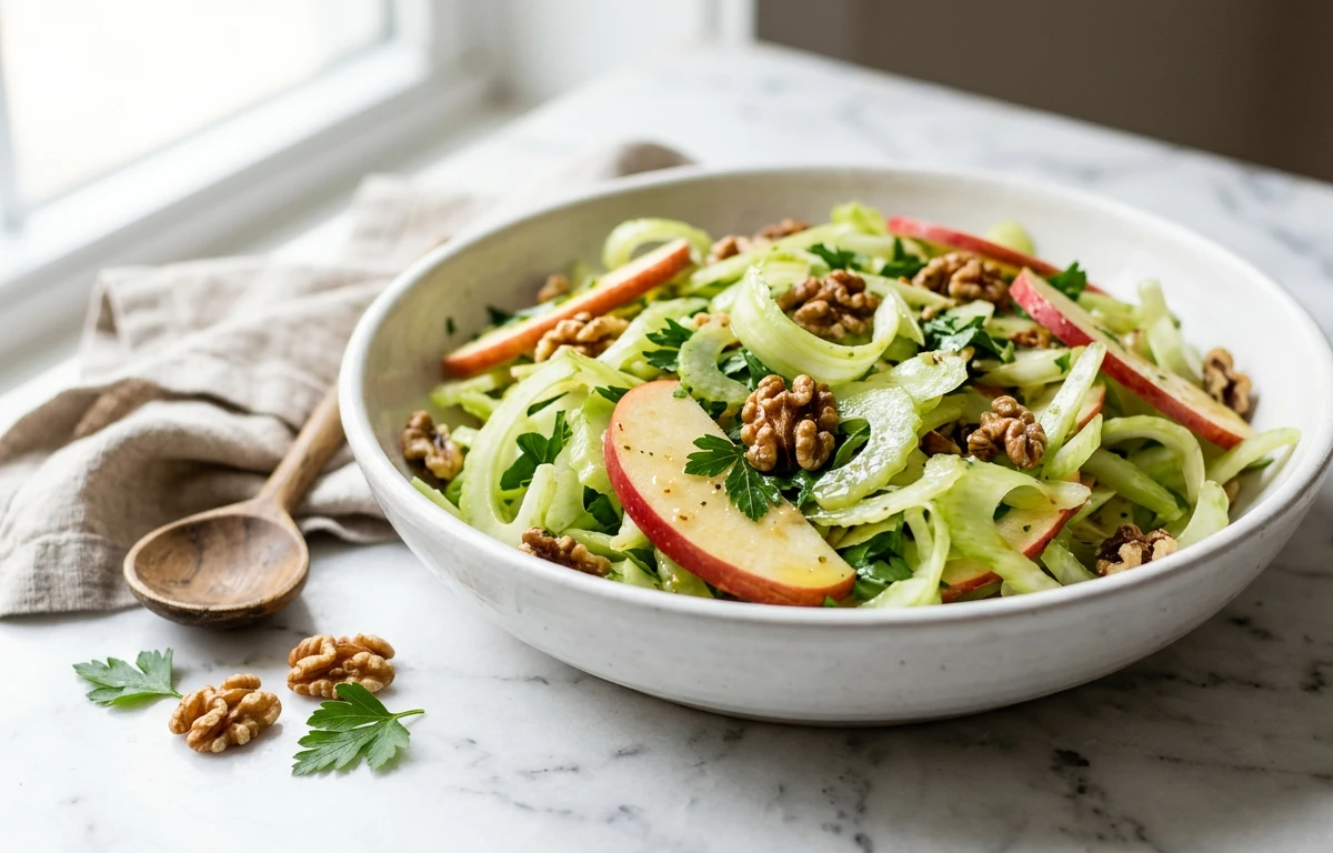Crunchy Celery, Apple & Walnut Salad