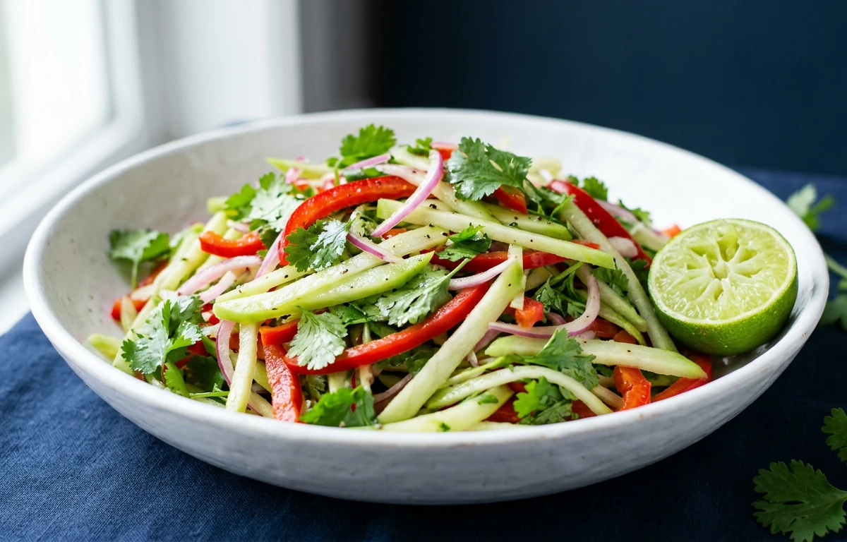 Crunchy Chayote & Bell Pepper Slaw