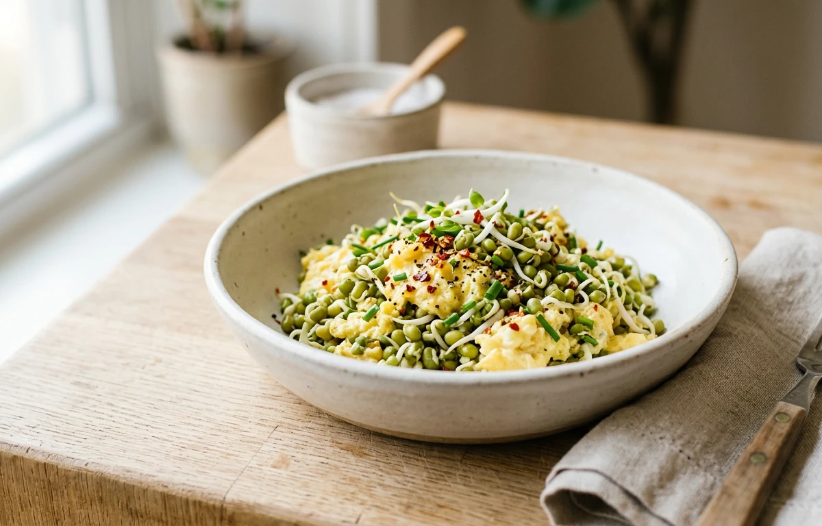 Crunchy Sprout and Egg Scramble