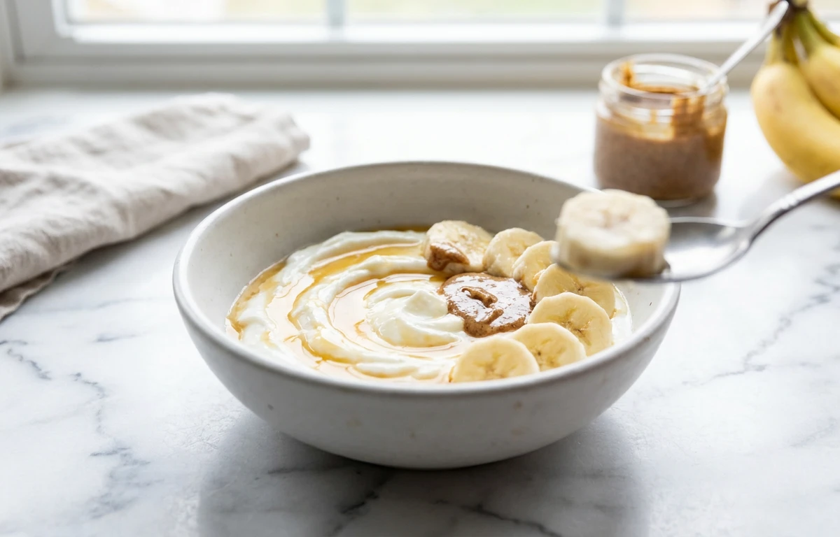 Curd with Banana and Almond Butter