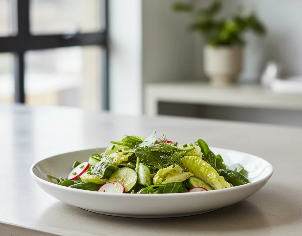 Simple Green Salad with Light Vinaigrette