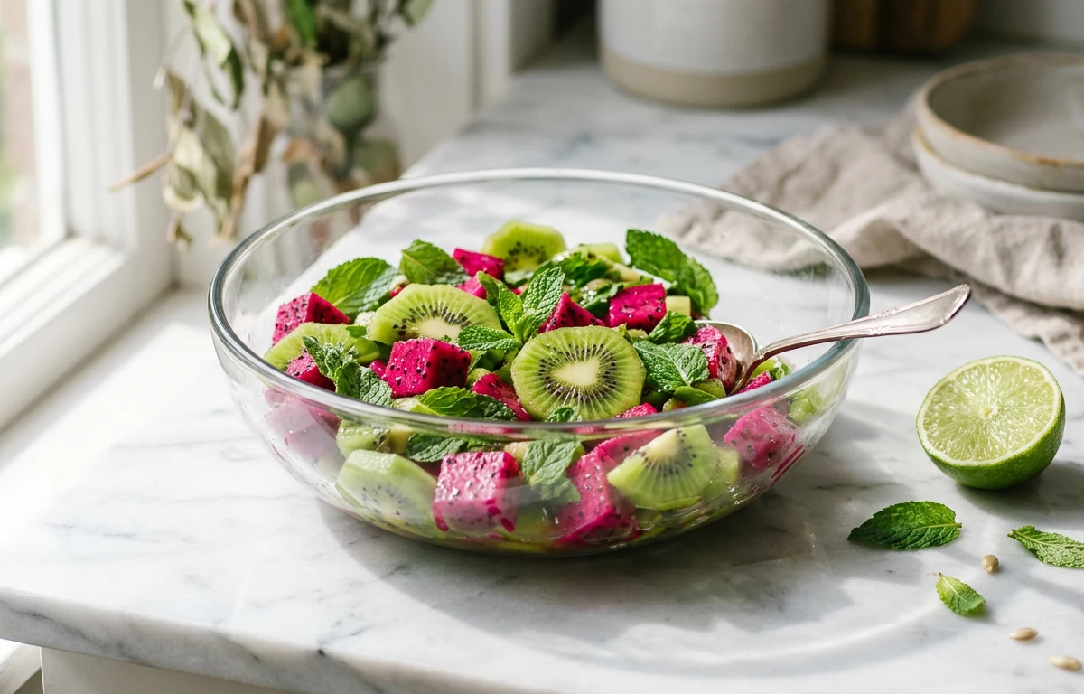 Dragon Fruit & Kiwi Salad with Mint