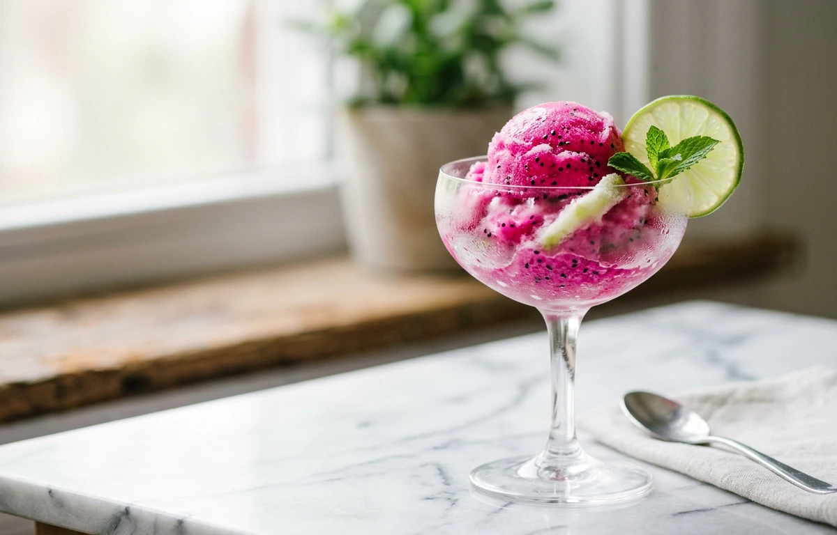 Dragon Fruit and Lime Sorbet