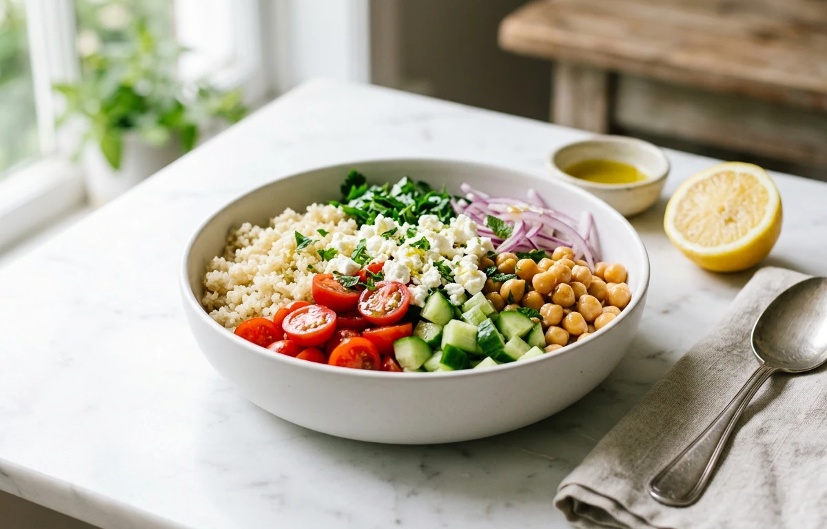 Easy Mediterranean Quinoa Bowl