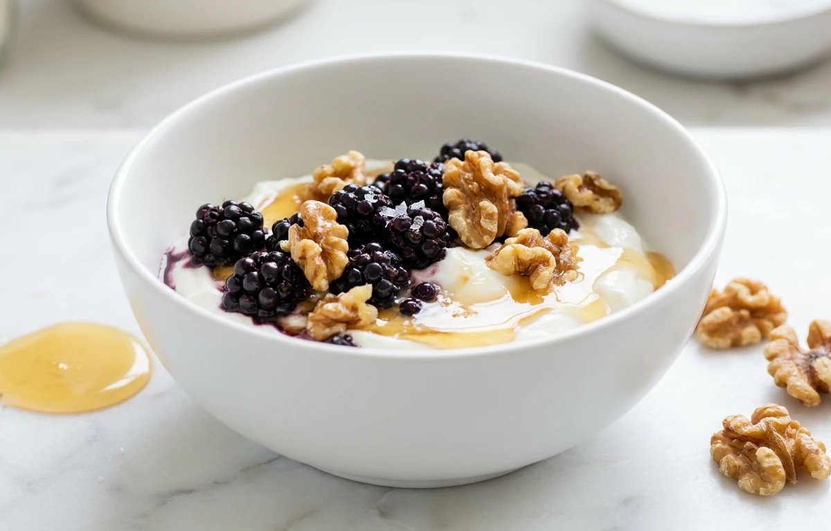 Elderberry Yogurt with Toasted Walnuts