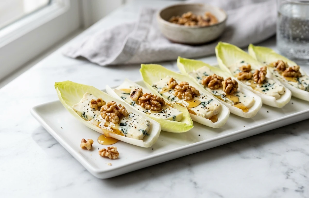 Endive Boats with Walnut & Blue Cheese