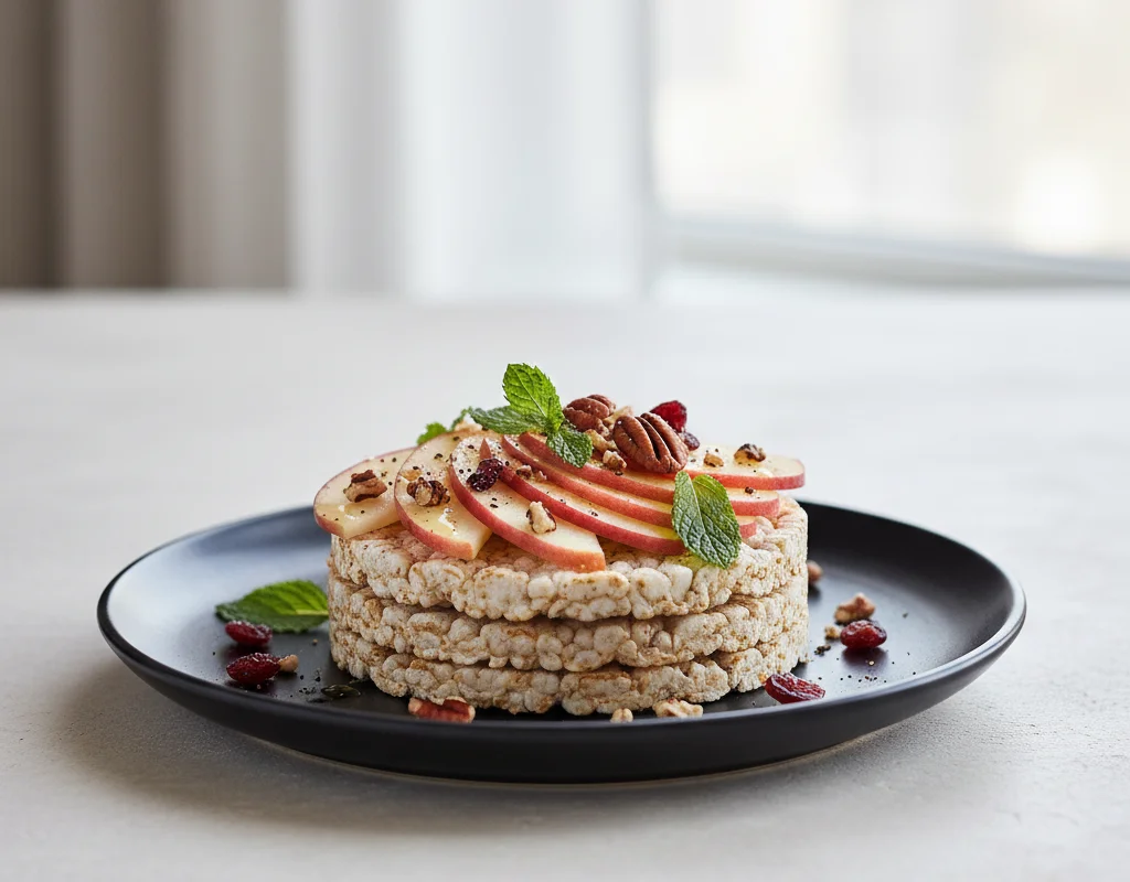 Apple Slices With Rice Cakes