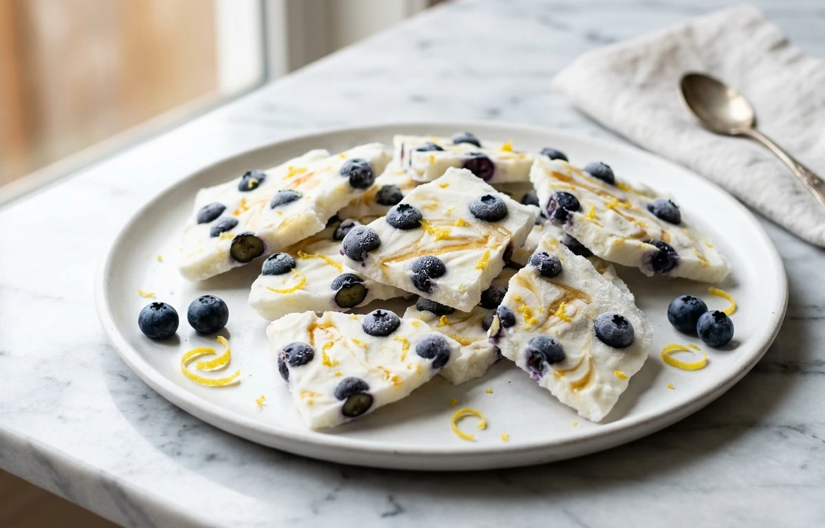 Frozen Yogurt & Blueberry Bark