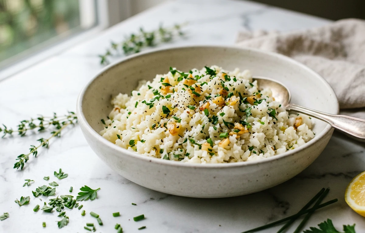Garlic & Herb Cauliflower Rice