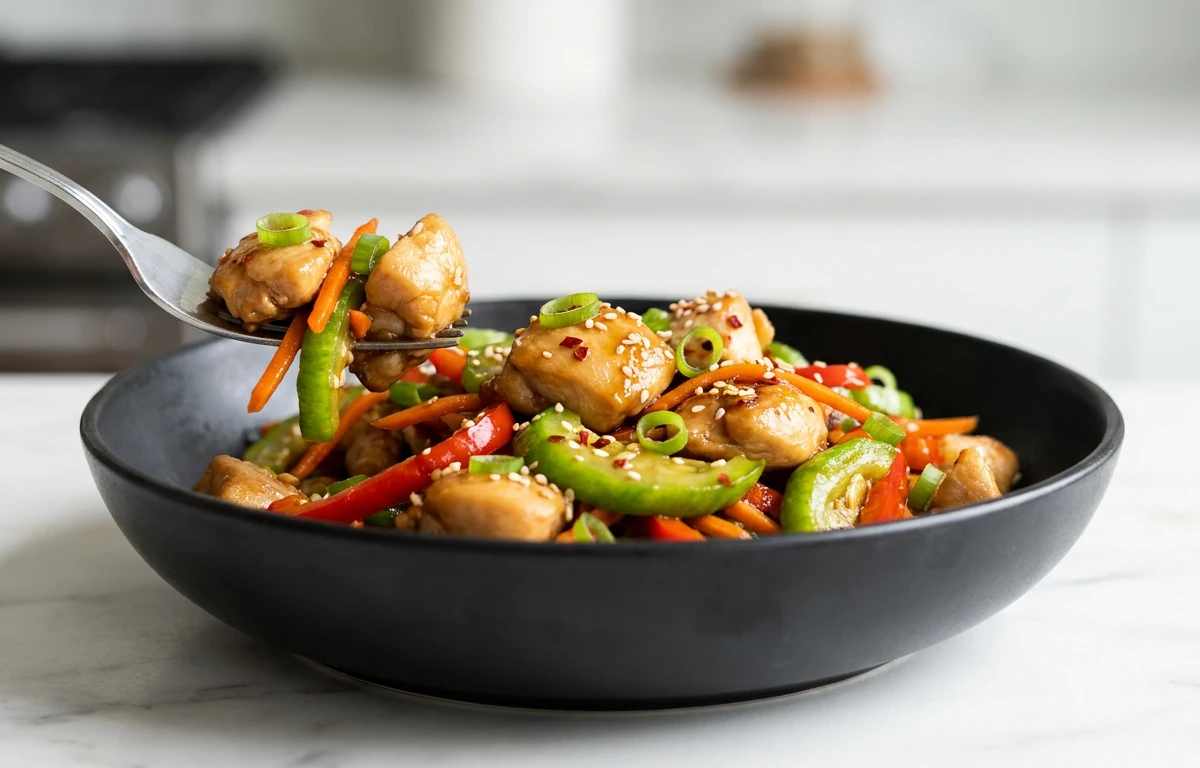 Garlic Chicken & Snake Gourd Stir-fry