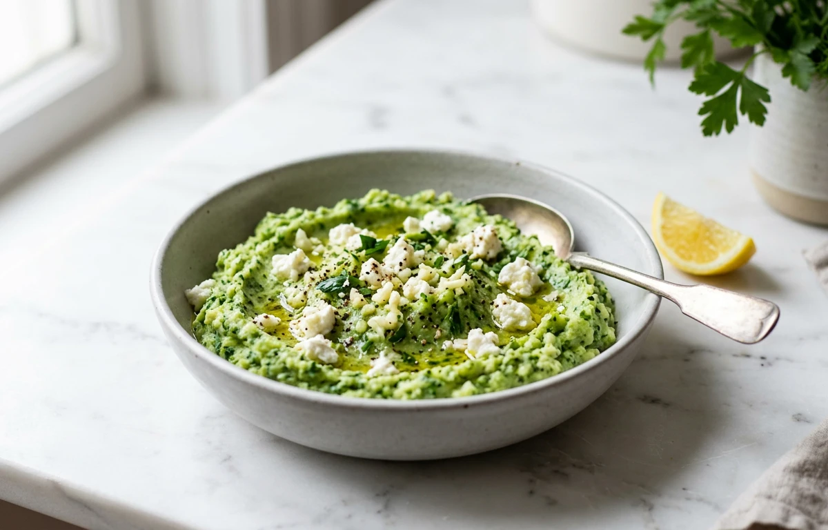 Garlic Feta Broccoli Mash