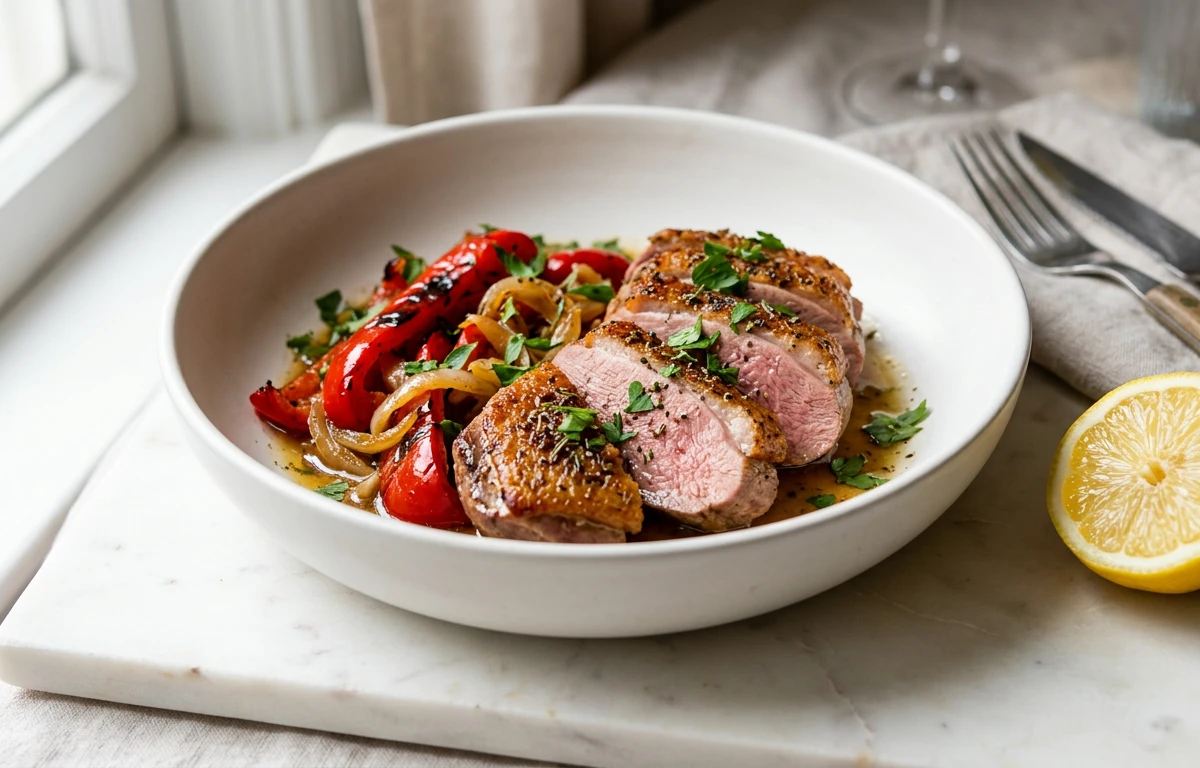 Garlic Herb Chicken with Roasted Red Peppers