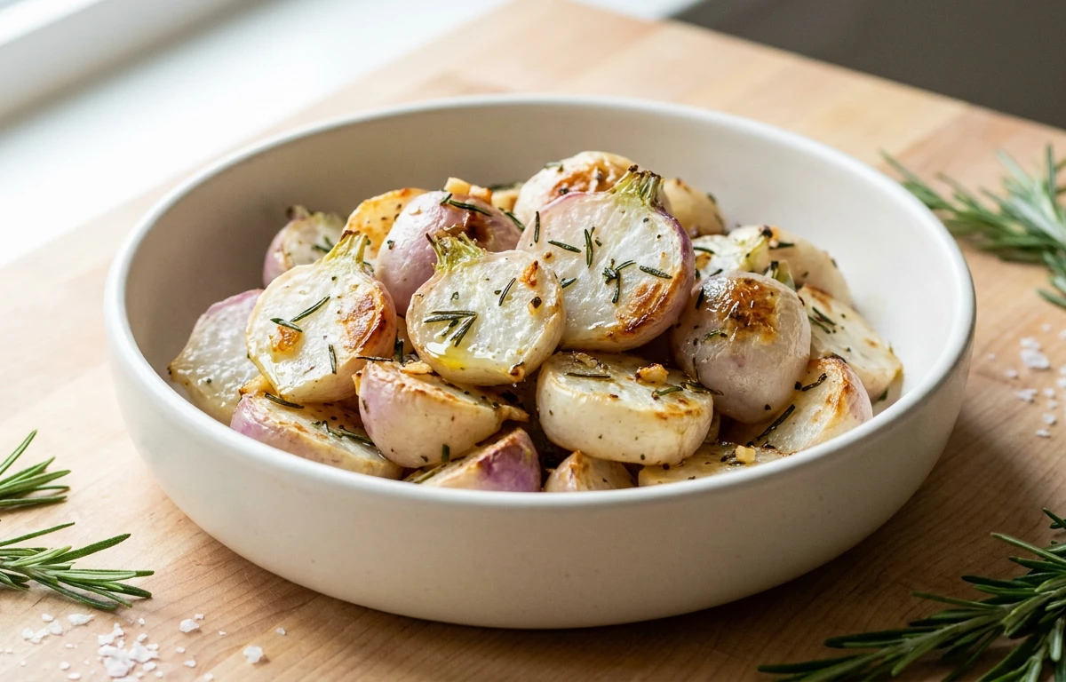 Garlic Herb Roasted Turnips